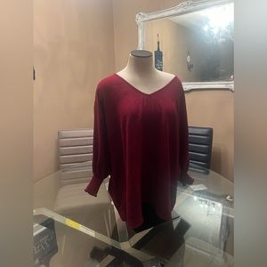 EE:SOME Women’s XL red V-neck shirt